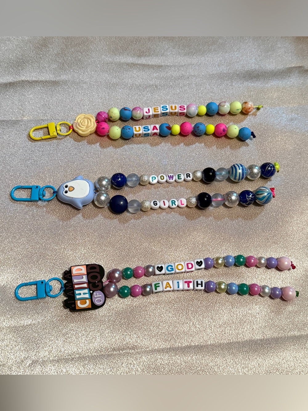 Y2K Custom Faith Power Beaded Phone/Bag Charm